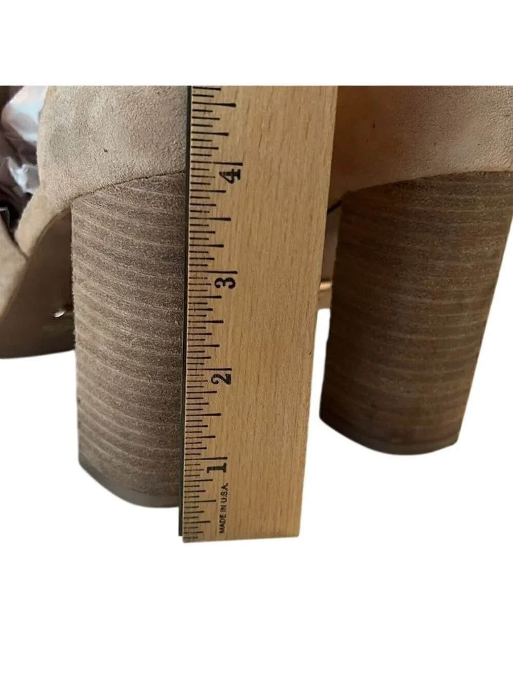 42 Gold Tan Loyalty Suede Open Toe Block Heel Booties Size 10